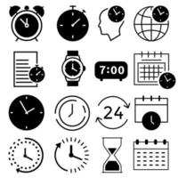 tid vektor ikon uppsättning. klocka illustration symbol samling. kalender tecken.
