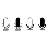 mikrofon vektor ikon uppsättning. audio illustration tecken samling. utsända symbol på vit bakgrund.