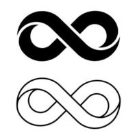 Unendlichkeit Symbol Vektor Satz. Mobius Schleife gestalten Illustration Zeichen Sammlung. unbegrenzt Symbol. für immer Logo.