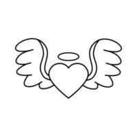 ängel vingar ikon vektor. minnesmärke illustration tecken. hjärta symbol eller logotyp. vektor