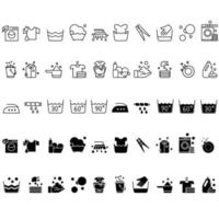 Waschen Symbol Vektor Satz. Wäsche Illustration Zeichen Sammlung. waschen Symbol oder Logo.