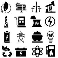 Energie Symbole Vektor Satz. Leistung Illustration Zeichen Sammlung. elektrisch Symbol.