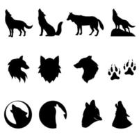 Wolf Symbol Vektor Satz. Tiere Illustration Zeichen Sammlung. wild Leben Symbol.