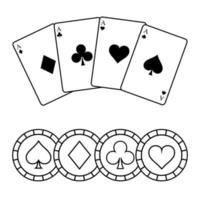 Kasino Symbol Vektor Satz. Aufregung Illustration Zeichen Sammlung. Poker Symbol.