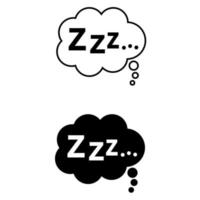 zzz Symbol Vektor Satz. Schlaf Illustration Zeichen Sammlung. auf Weiß Hintergrund.