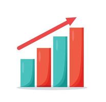 Wachstum Bar Graph Karikatur Symbol Vektor Illustration