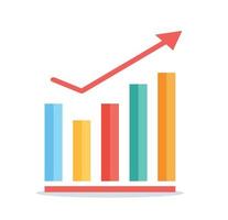 Wachstum Bar Graph Karikatur Symbol Vektor Illustration