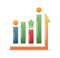 Wachstum Bar Graph Karikatur Symbol Vektor Illustration