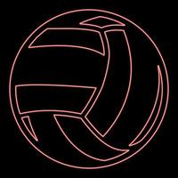 Neon- Volleyball Ball Sport Ausrüstung rot Farbe Vektor Illustration Bild eben Stil