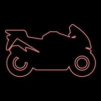 Neon- Motorrad Silhouette Motorrad Sport Fahrrad rot Farbe Vektor Illustration Bild eben Stil