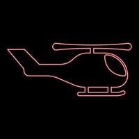 Neon- Hubschrauber Hubschrauber im Luft rot Farbe Vektor Illustration Bild eben Stil