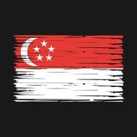 singapore flagga borsta vektor