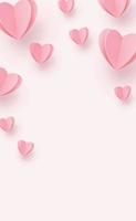 sanfte rosarote Herzen auf einem rosa Hintergrund vektor