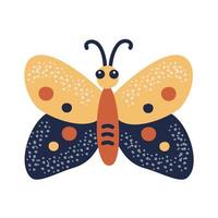 fjäril. vektor illustration av en rolig insekt i tecknad serie stil. isolerat på en vit bakgrund.