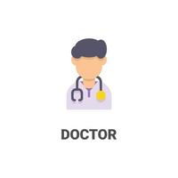 Avatar Doktor Vektor Icon aus Avatar Sammlung. flache Illustration, perfekt für Ihre Website, Anwendung, Druckprojekt usw.