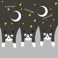 Katzen gute Nacht Design vektor