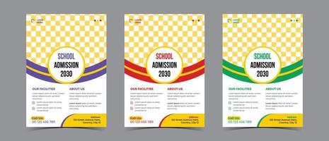 Eintritt Flyer Vorlage Design zum online Schule Kinder Bildung vektor