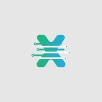 x Brief Technik Logo Design Vorlage zum ein Technik Unternehmen. Vektor Design
