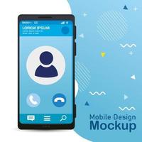 mobiltelefon design mockup med realistisk smartphone affisch vektor