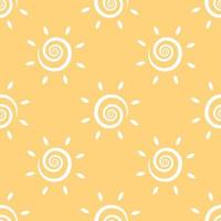 gul barn sömlös mönster med Sol. enkel solsken symbol prydnad. vektor illustration. ändlös textur.