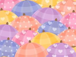 färgrik paraply. tecknad serie bakgrund, begrepp. vektor illustration.