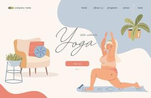 landning sida begrepp för uppkopplad yoga klasser. vektor illustration