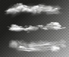 Satz realistischer Wolken. Vektorillustration. vektor