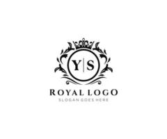 första ys brev lyxig varumärke logotyp mall, för restaurang, kungligheter, boutique, Kafé, hotell, heraldisk, Smycken, mode och Övrig vektor illustration.