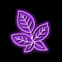 Grün Brombeere Blatt Neon- glühen Symbol Illustration vektor