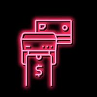 Telefon und Karte kontaktlos Zahlen pos Terminal Neon- glühen Symbol Illustration vektor