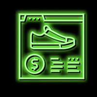 Schuhe Geschäft Abteilung Neon- glühen Symbol Illustration vektor