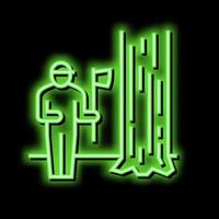 Holzfäller Hacken Holz Neon- glühen Symbol Illustration vektor
