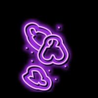 Paprika Scheibe Essen Schnitt Neon- glühen Symbol Illustration vektor