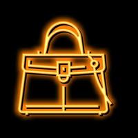 Mode Tasche Neon- glühen Symbol Illustration vektor