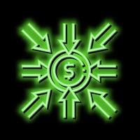 Verbrauch Geld Neon- glühen Symbol Illustration vektor