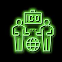 investerare ico neon glöd ikon illustration vektor