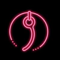 Fallschirmspringer Kabel Ausrüstung Neon- glühen Symbol Illustration vektor