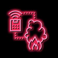 Feuer Alarm System von Clever Zuhause Neon- glühen Symbol Illustration vektor