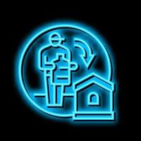 Zuhause Wasser liefern Neon- glühen Symbol Illustration vektor