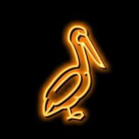 Pelikan Vogel Neon- glühen Symbol Illustration vektor