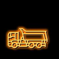 schwer LKW Konstruktion Auto Fahrzeug Neon- glühen Symbol Illustration vektor