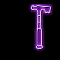 Trockenbau Hammer Werkzeug Neon- glühen Symbol Illustration vektor