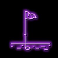 Golf Flagge Neon- glühen Symbol Illustration vektor
