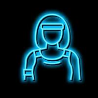 Sport Frau Athlet Neon- glühen Symbol Illustration vektor
