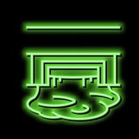 Industrie Drainage System Neon- glühen Symbol Illustration vektor