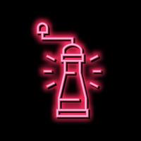 Pfeffer Mühle Neon- glühen Symbol Illustration vektor