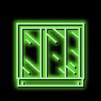 Kleiderschrank Spiegel Neon- glühen Symbol Illustration vektor