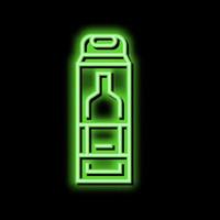 Flasche von Alkohol Box Neon- glühen Symbol Illustration vektor