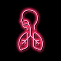 gesunde lungen-neon-glühen-symbol-illustration vektor