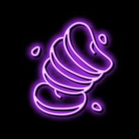 Scheibe Apfel Schnitt Neon- glühen Symbol Illustration vektor